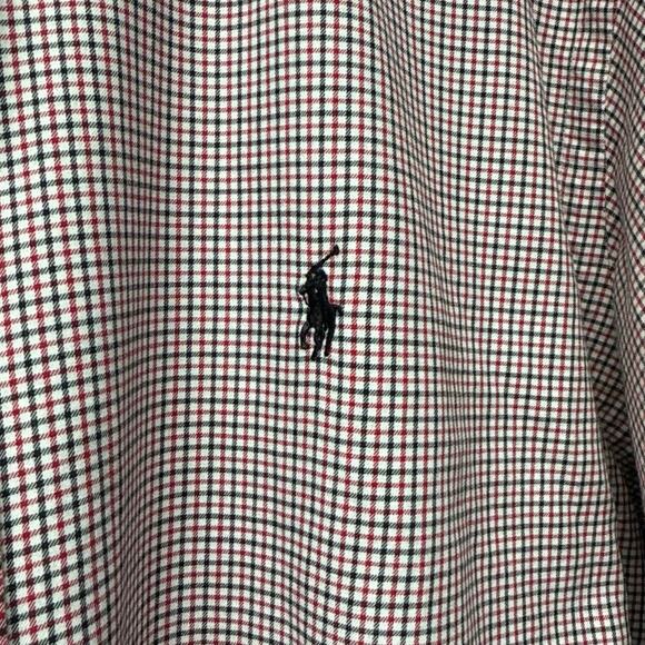 Ralph Lauren Polo Red Black Check Plaid 17 x 36/37 Button Down Shirt Classic Fit - Picture 2 of 7